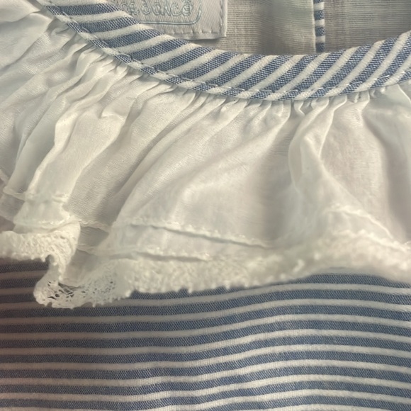 Po De Falco girls sz 2 dress blue and white stripe sleeveless peter pan … - Picture 2 of 11